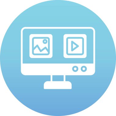 Monitör. Web simgesi vektör illüstrasyonu