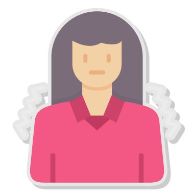 kadın düz simge vektör çizim