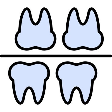 Diş simgesi rengi dış hat vektörü