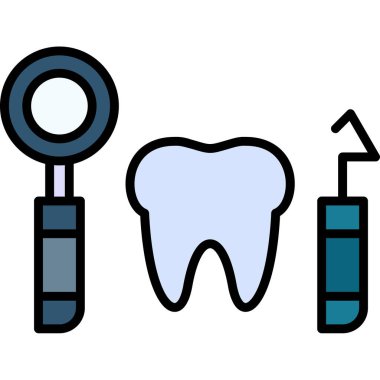 Diş bakımı ikonu. Web için diş bakımı vektör simgelerinin özet çizimi