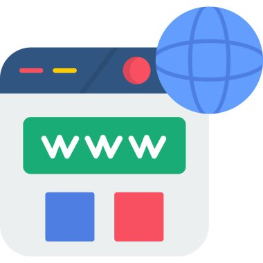 Tarayıcı. Web simgesi basit illüstrasyon