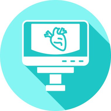 Bir bilgisayar kalp simgesinin vektör illüstrasyonu