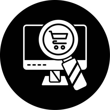 çevrimiçi alışveriş simgesi, vektör illüstrasyonu