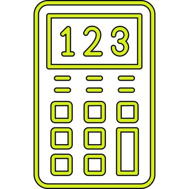 Hesap makinesi simgesi. Taslak hesap makinesi vektör renk düz izole