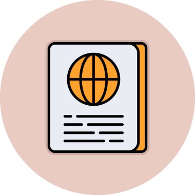 Pasaport. Web simgesi basit illüstrasyon