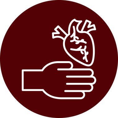 Kalp bakımı ikonu. biçim düz bicolor sembolü, kırmızı renk, yuvarlak açılar, beyaz arkaplan