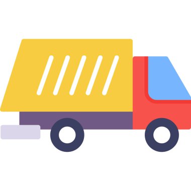 dağıtım kamyonu simgesi, vektör illüstrasyonu