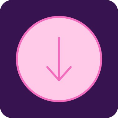 Doldurulmuş - ana hatlar için ok yönü simgesi