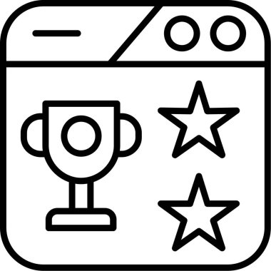 Ödül yıldızı kupa simgesi taslak biçiminde