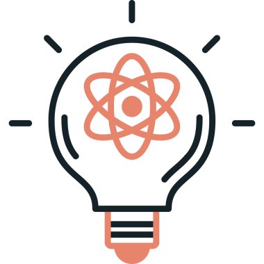 ampul atomu izole edilmiş simge tasarımı