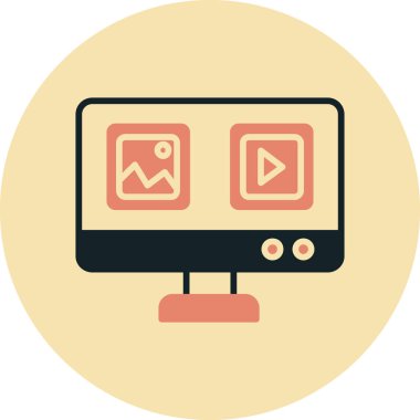 Monitör. Web simgesi basit illüstrasyon