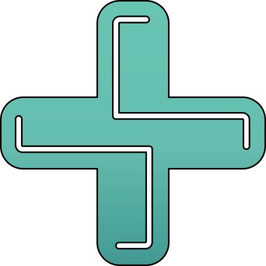 Tıbbi haç simgesi. Beyaz arkaplanda izole edilmiş web tasarımı için tıbbi vektör simgesi