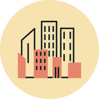 Bina. Web simgesi basit illüstrasyon