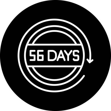 55 günlük siyah pul, vektör illüstrasyonu.