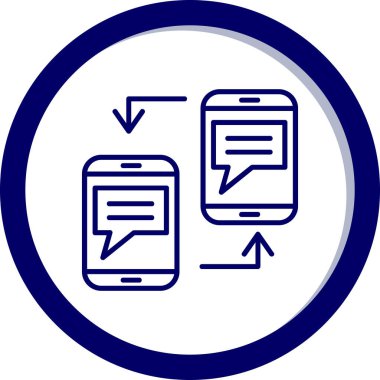 Mobil sohbet simgesi vektör illüstrasyonu