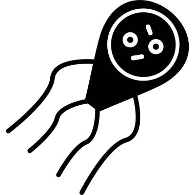 Virüs enfeksiyonu simgesi, vektör çizimi beyaz arkaplanda izole edildi