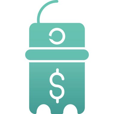 Dolar sembollü para çantası. vektör simgesi