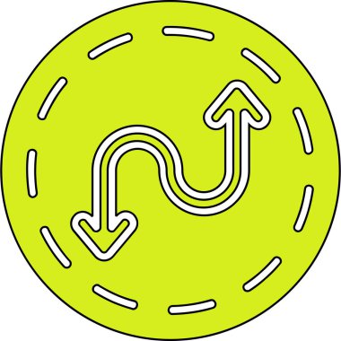 Yeşil ve beyaz yuvarlak simgenin vektör illüstrasyonu