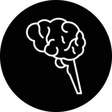 Beyin. Web simgesi vektör illüstrasyonu