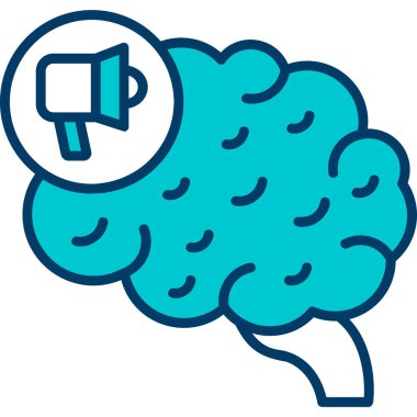 Beyin kabı simgesi doldurulmuş taslak biçiminde