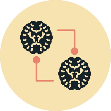 Beyin. Web simgesi basit illüstrasyon