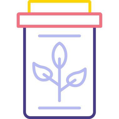 Bitki çayı ikonu. Web için bitkisel vektör simgelerinin özet çizimi