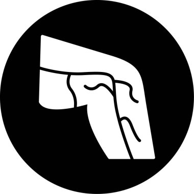 Yol işaretinin siyah çizgi simgesinin gösterimi