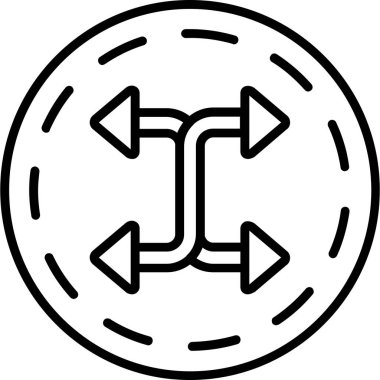 Yön ok simgesi, vektör illüstrasyonu