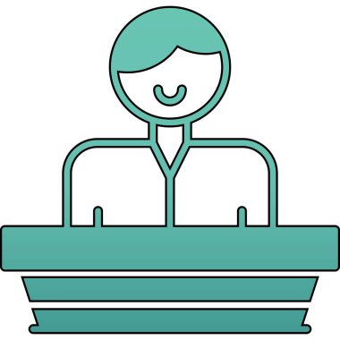 İşadamı avatar simge, anahat stili