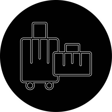 Kişisel ve ticari kullanım için vektör bagaj simgesi. siyah çizgiler.