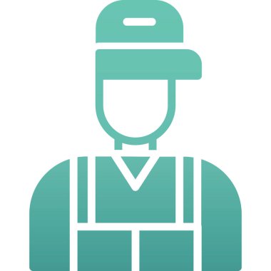 İşçi. Web simgesi basit illüstrasyon