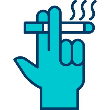 sigara içme ikonu. beyaz üzerinde izole edilmiş dumanlı vektör simgesi rengi