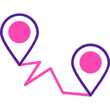 harita konumu pin simgesi ile doldurulmuş dış hat biçimi