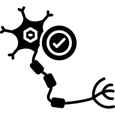 Zinciri ve beyni olan bir robotun vektör çizimi.