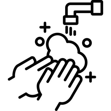 Bulut ve yağmur ikonu vektör illüstrasyonuna sahip el