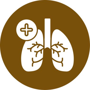 akciğer simgesi, vektör illüstrasyonu