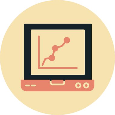 Vektör Laptop Simgesi, vektör illüstrasyonu