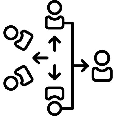 iş yönetimi çizgisi simgesi, vektör illüstrasyonu