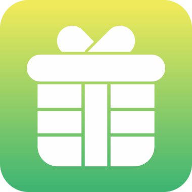 Hediye Düz Gradyan Vektör Simgesi Tasarımı