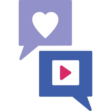 kalp medya vektör illüstrasyon tasarımı ile konuşma balonu