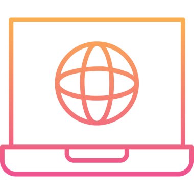 Bilgisayar. Web simgesi basit illüstrasyon