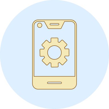 Akıllı telefonmuş. Web simgesi vektör illüstrasyonu