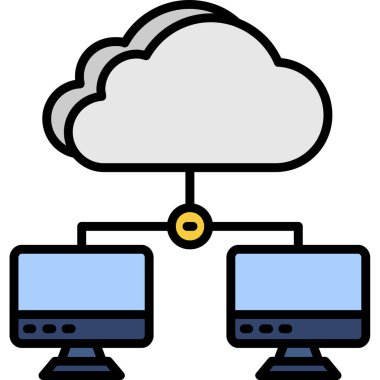 bulut hesaplama vektörü simgesi