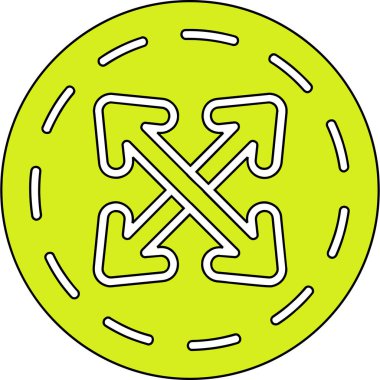 Yeşil ve sarı yuvarlağın vektör çizimi