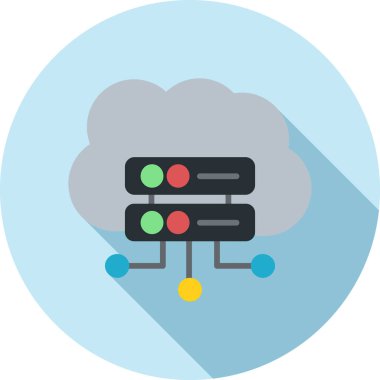 düz biçimli veri bulut ağ simgesi