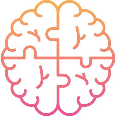 Beyin. Web simgesi basit illüstrasyon