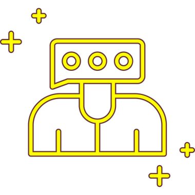 Bir robot simgesinin vektör illüstrasyonu