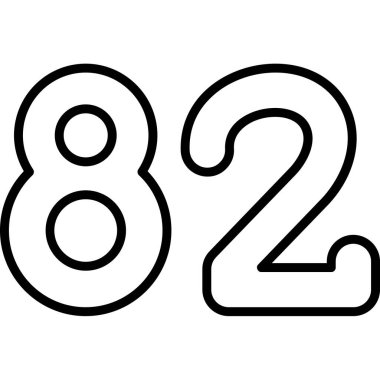 8 numaralı siyah çizgi vektör simgesi