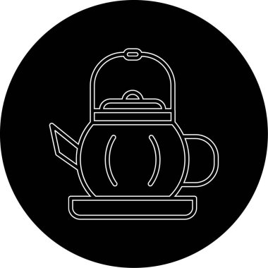 Beyaz arkaplan vektör illüstrasyonunda siyah biçimdeki kahve simgesi