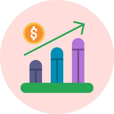 Dolar büyüme ikonu vektörü. İnce çizgi işareti. izole edilmiş sınır sembolü çizimi